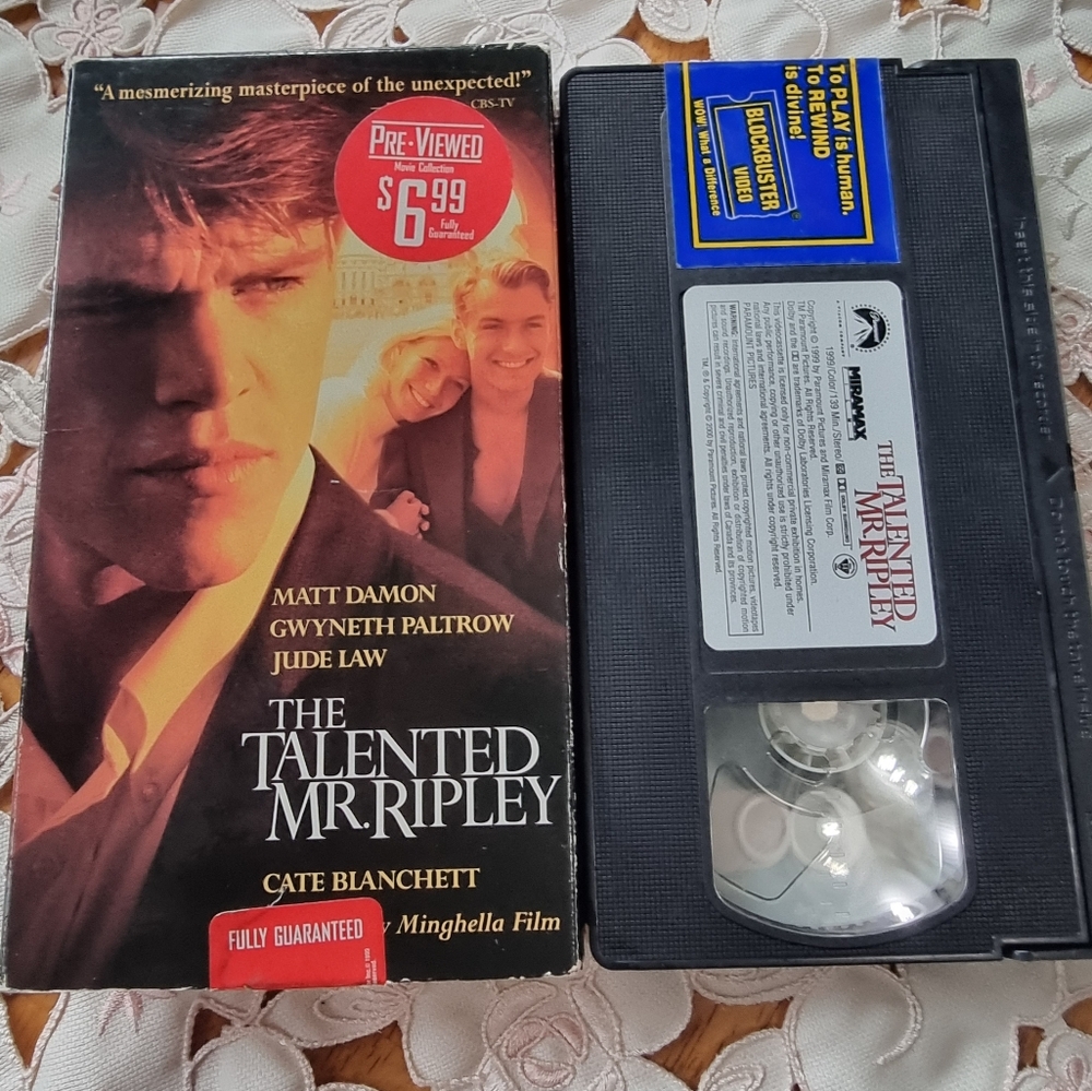 🌟FREE ADD-ON 🌟 The Talented Mr. Ripley Vintage VHS Movie